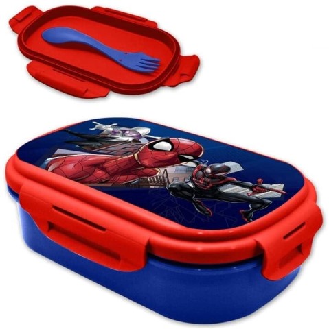 Sandwichera Con Cubierto Spiderman