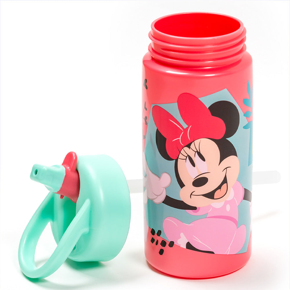 Botella De Agua Deportiva Minnie Disney Con Pajita y Asa Incorporada 410 ml