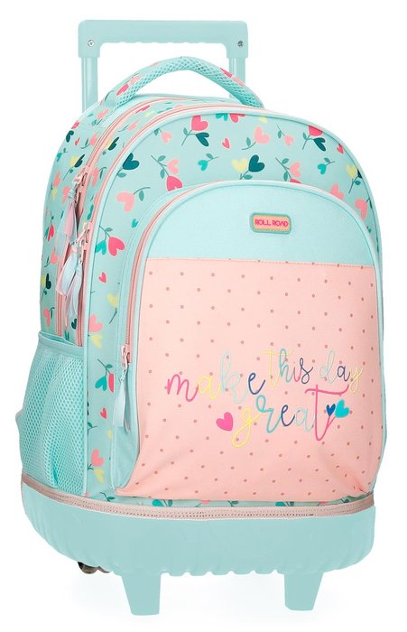 Mochila Compact Doble Con Carro Roll Road 43x32cm. (V)