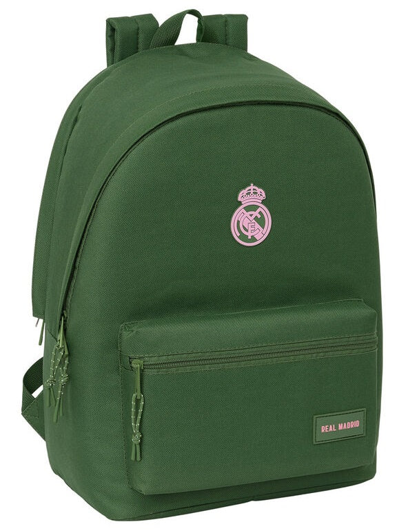 Mochila Doble Para Portatil 15,6″+Usb Real Madrid Chica Caqui 31x18x44cm