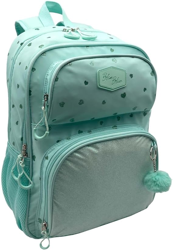 Mochila Doble Compartimento BlinBlin Corazones Gitter 42x31x17cm. (V)