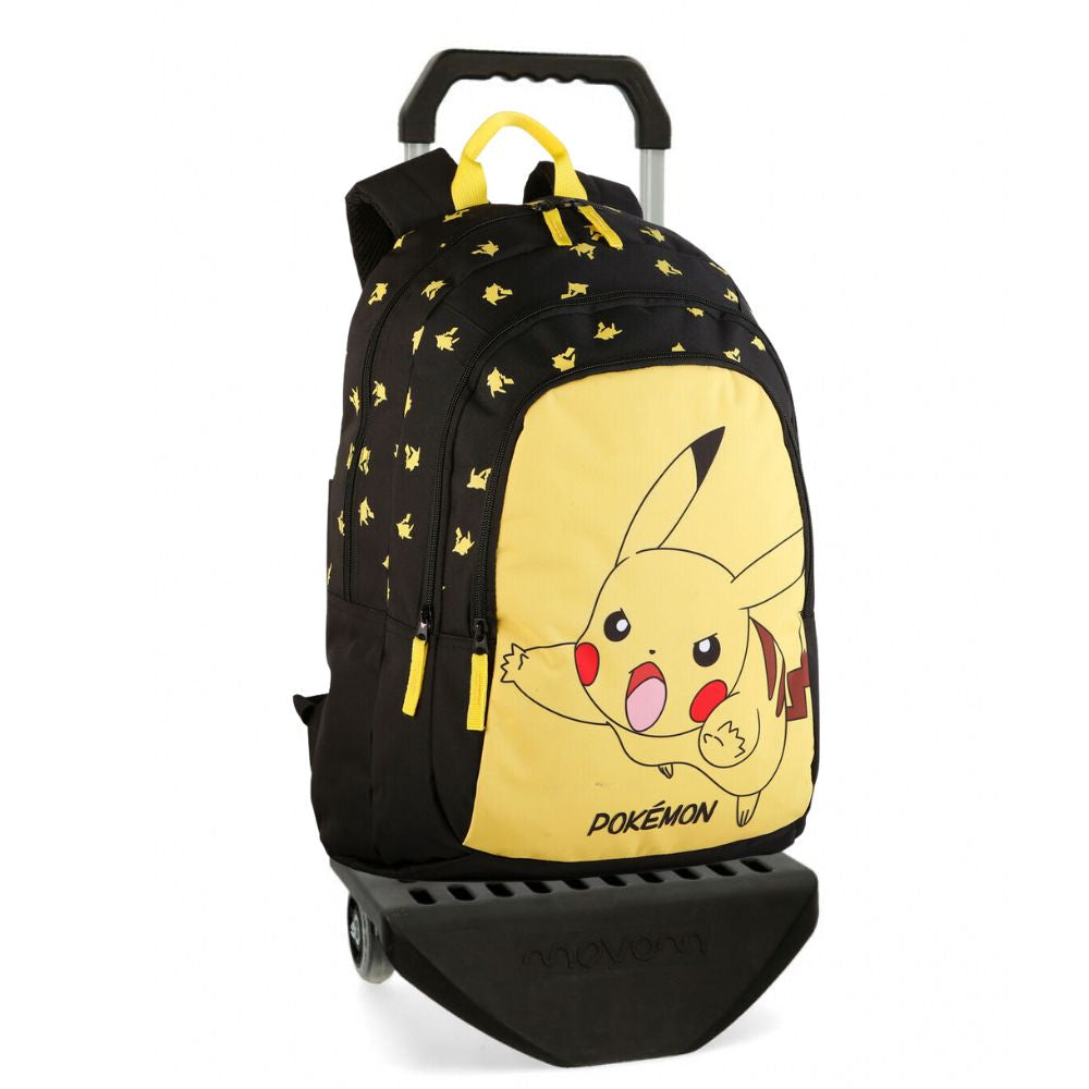 Mochila con Carro Pikachu Pokemon 44x30x20cm.