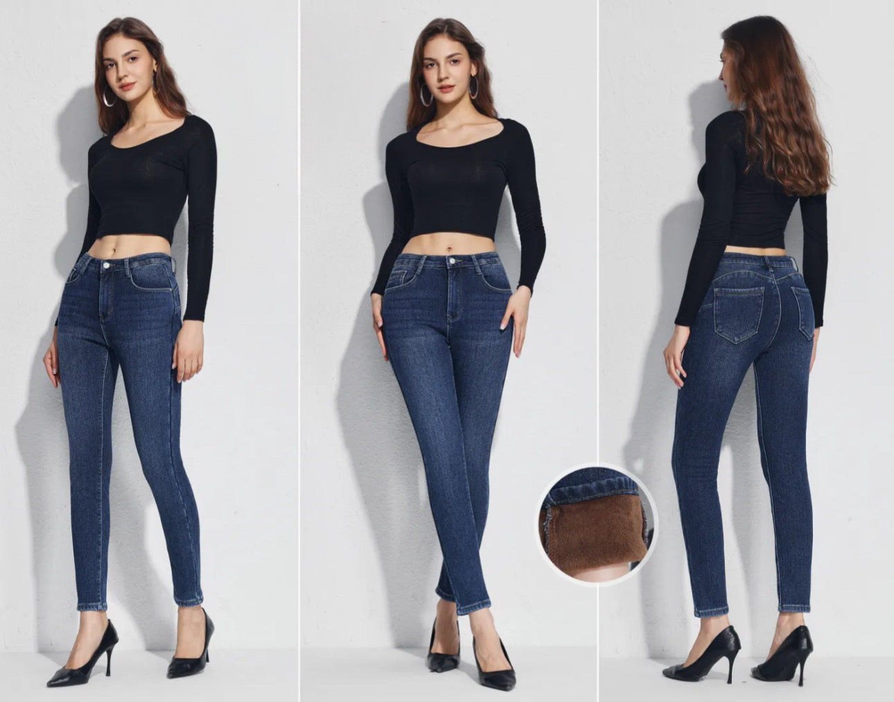 Vaquero Push-Up Térmico azul