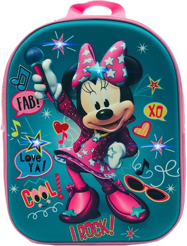 Mochila Minnie Disney Con Luz Leds 3D24x32x9cm.
