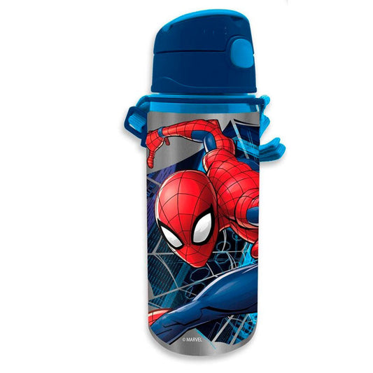 Botella Cantimplora Aluminio Con Asa 600Ml Spiderman Marvel