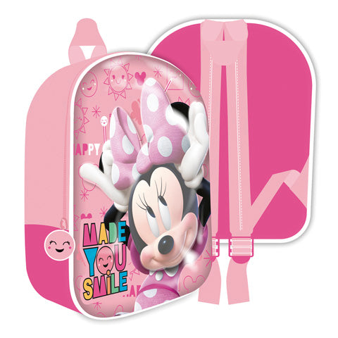 Mochila Infantil 3D Minnie Disney 36x31x10cm.