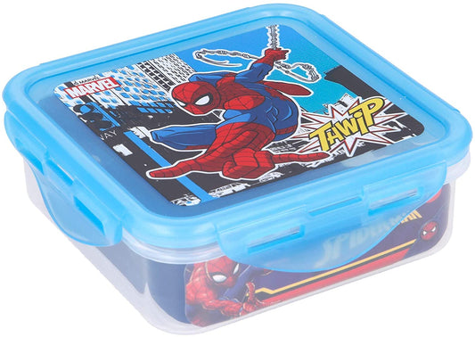 Recipiente Hermetico Cuadrado De Plástico Spiderman Marvel 500Ml.