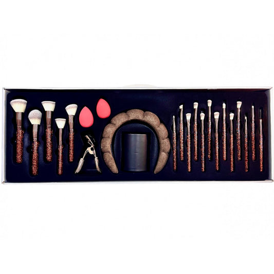 SET PROFESSIONAL BROCHAS RED GLITTER