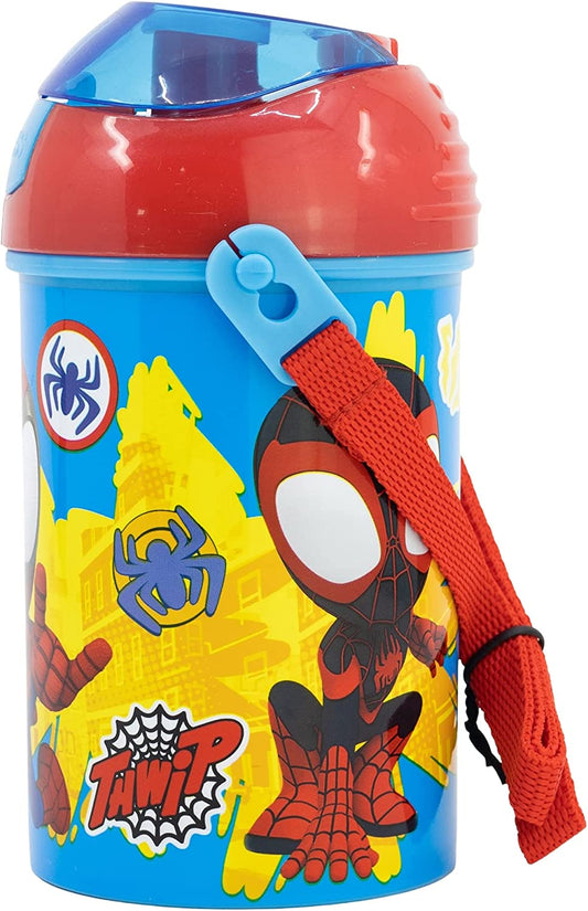 Botella Infantil Con Correa Spiderman Marvel 450Ml.