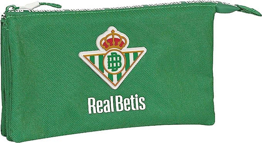 Portatodo Triple Reciclado Real Betis Balompie 12x22cm.