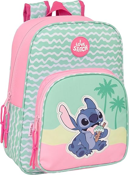Mochila Escolar Infantil Adaptable a Carro STITCH ICE CREAM 26x11x34 cm