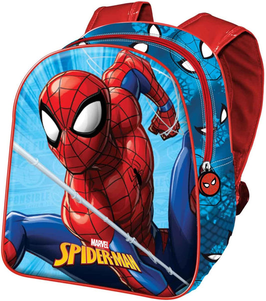 Mochila Mini 3D Spiderman Marvel 25.5×20.5x10cm.