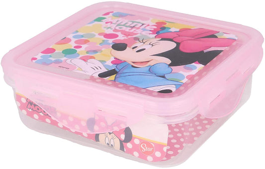 Recipiente Hermetico Cuadrado De Plástico Minnie Disney 500Ml.