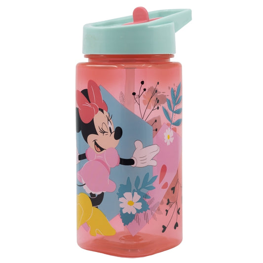 Botella De Agua Reutilizable Minnie Disney Cuadrada Con Pajita Incorporada 530 ml