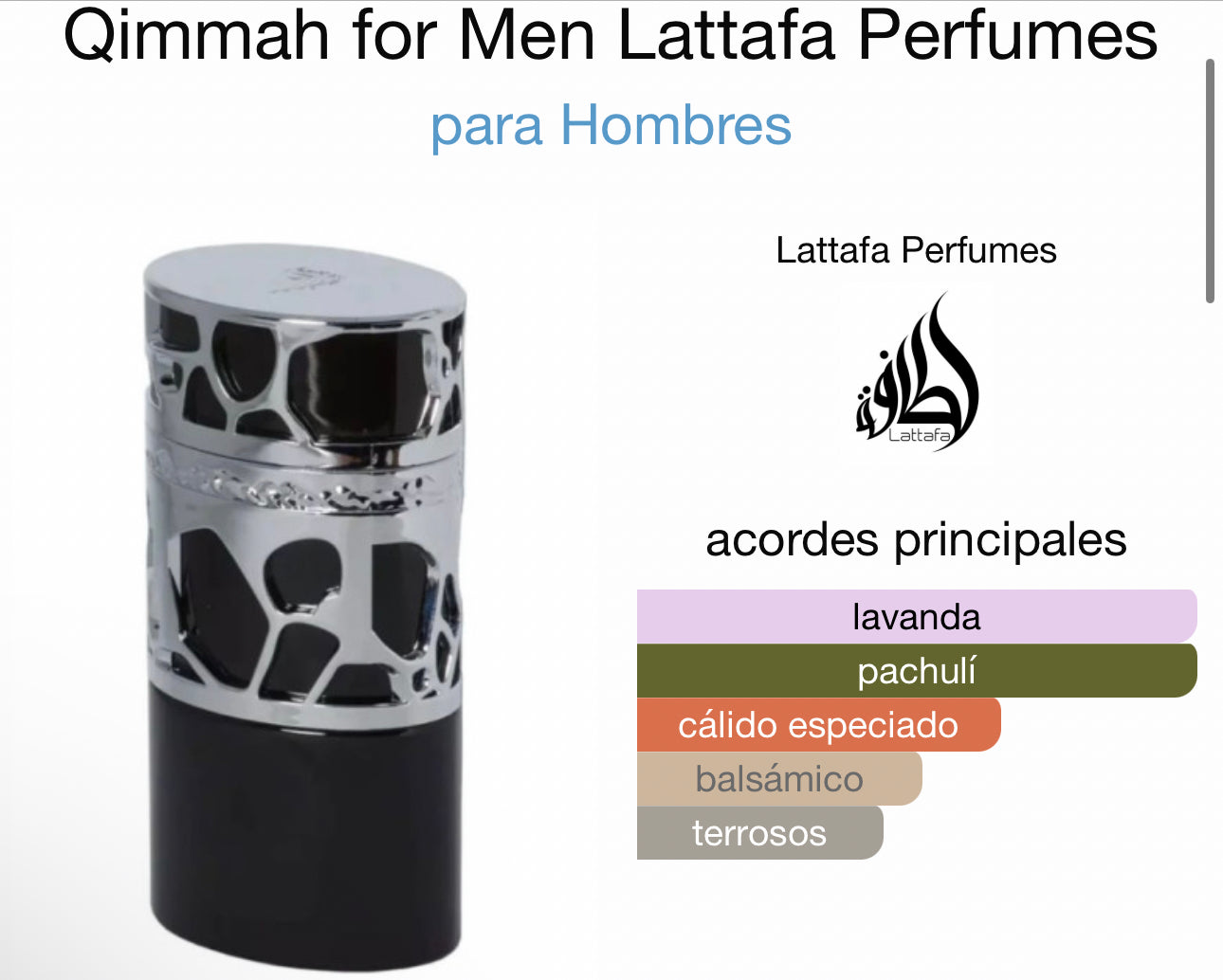 Perfume árabe hombre Quimmah