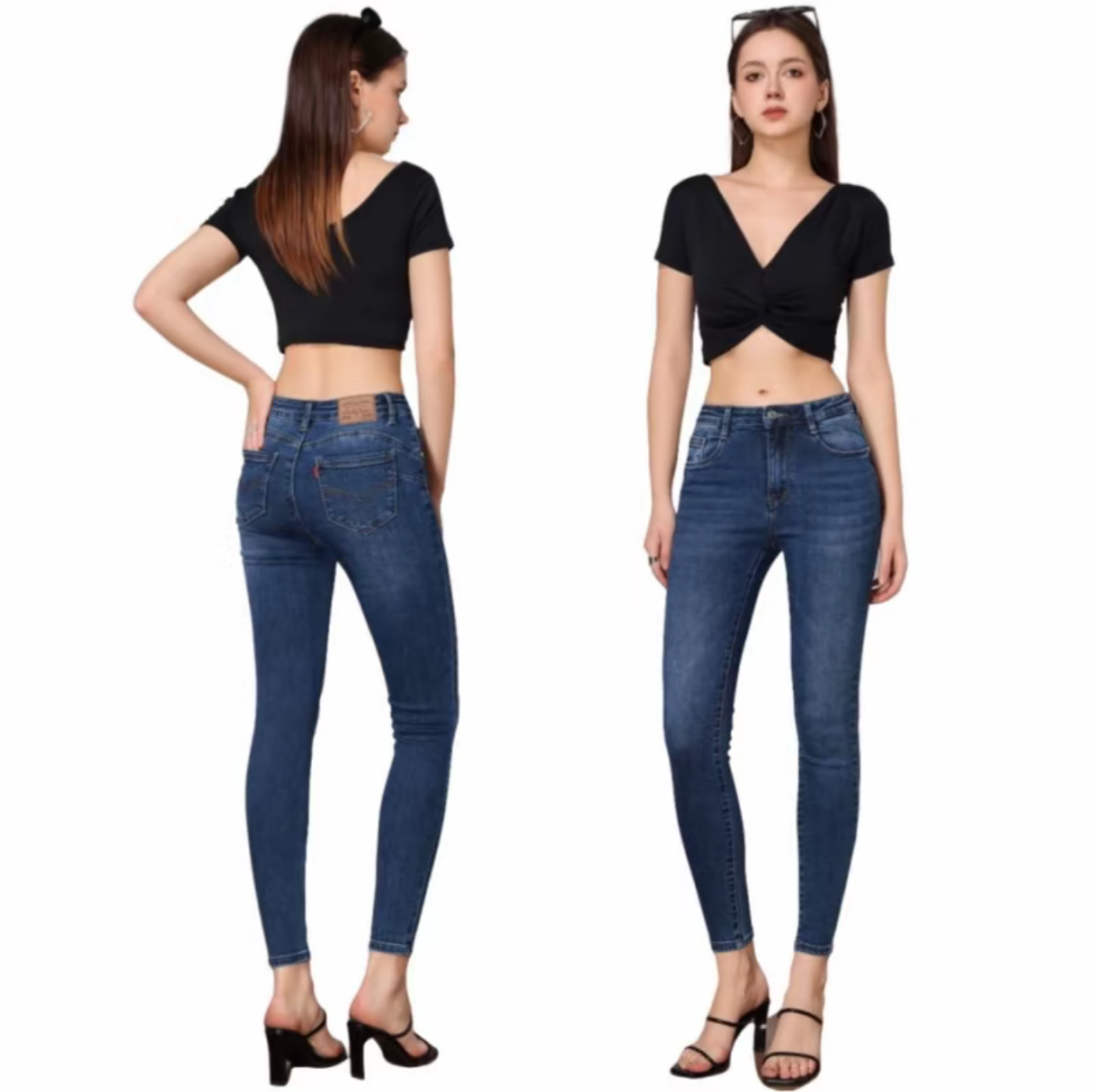 Jeans pitillo con faja moldeadora