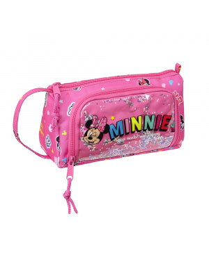Portatodo Con Bolsillo Desplegable Vacio Minnie Mouse Lucky 20×8,5x11cm