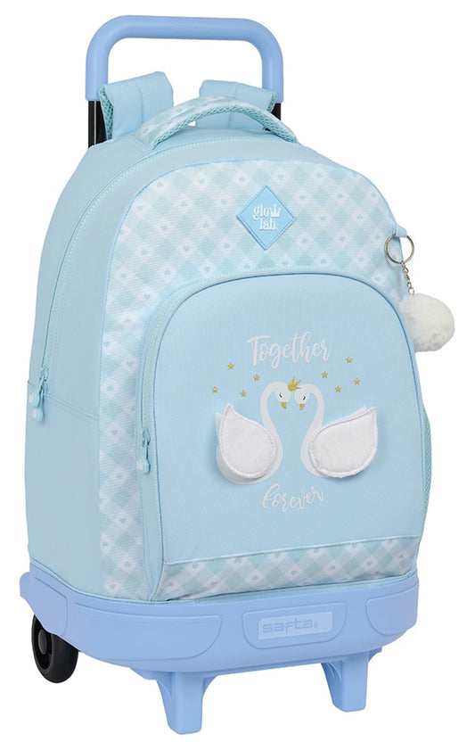Mochila Gde. C/Ruedas Compact Extraible Glowlab Cisnes 33X22X45Cm (V)