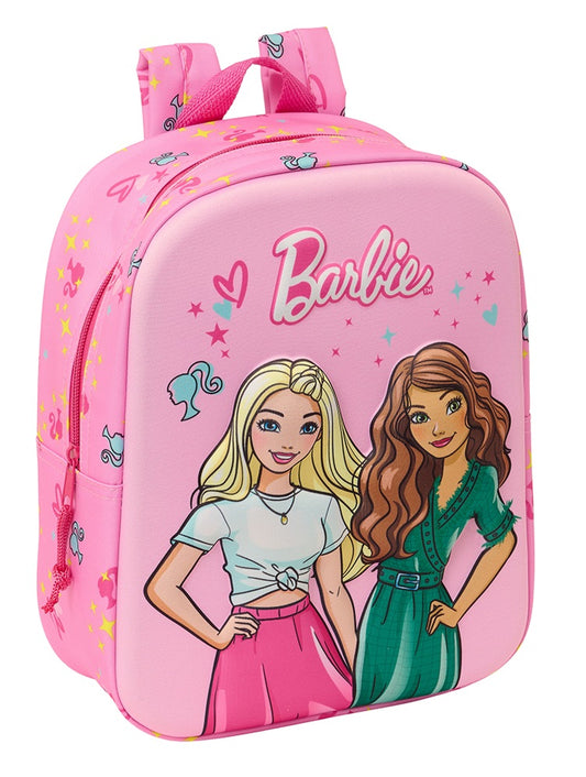 Mochila Guarderia 3D Bolsillo Red Barbie 22X10X27Cm