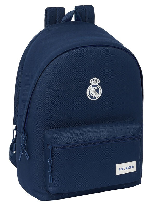 Mochila Doble Para Portatil 15,6″+Usb Real Madrid Chica Marino 31x18x44cm