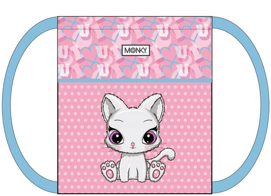 Saquito Mochila Monky Cat 31cm (V)