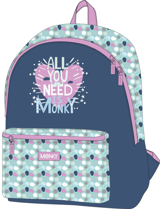Mochila C/Bolsillo All You Need Monky 41 cm (V)
