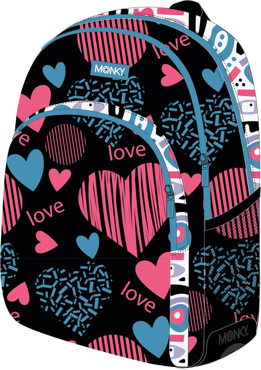 Mochila Doble Monky Corazon (V)