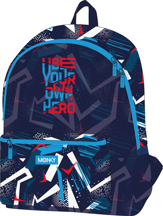 Mochila Monky Hero C/Bolsillos 41cm (V)