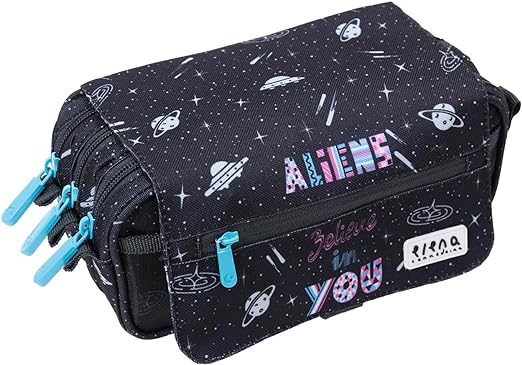 Portatodo Triple Con Solapa Ec23 Aliens 23X10X10Cm (V)