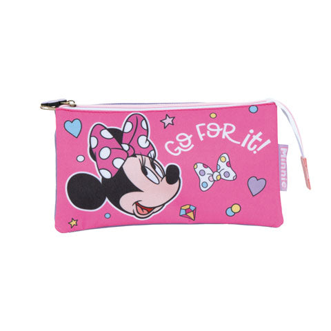 Portatodo Triple Minnie Disney Poliester 21X11X3,5Cm