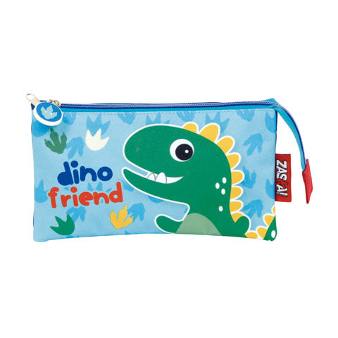 Portatodo Triple Dino Poliester 21X11X3,5Cm (V)