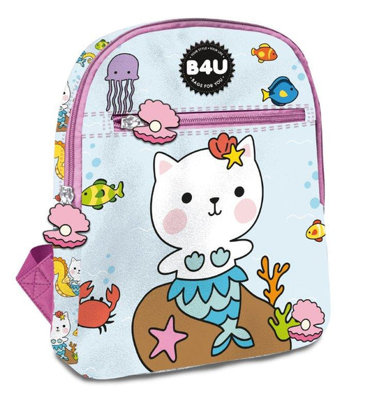 Mochila Mediana B4U Mermaid Cats 30Cm (V)
