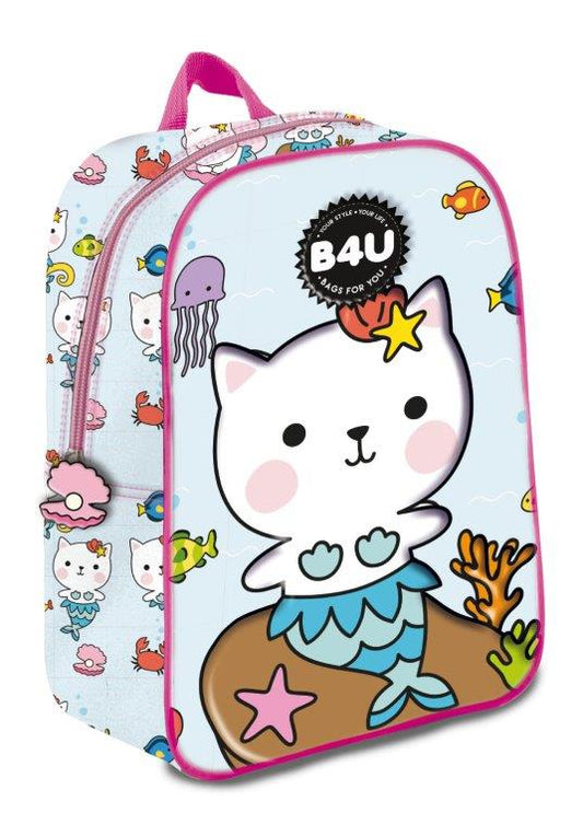 Mochila Mediana 3D B4U Mermaid Cats 31Cm (V)