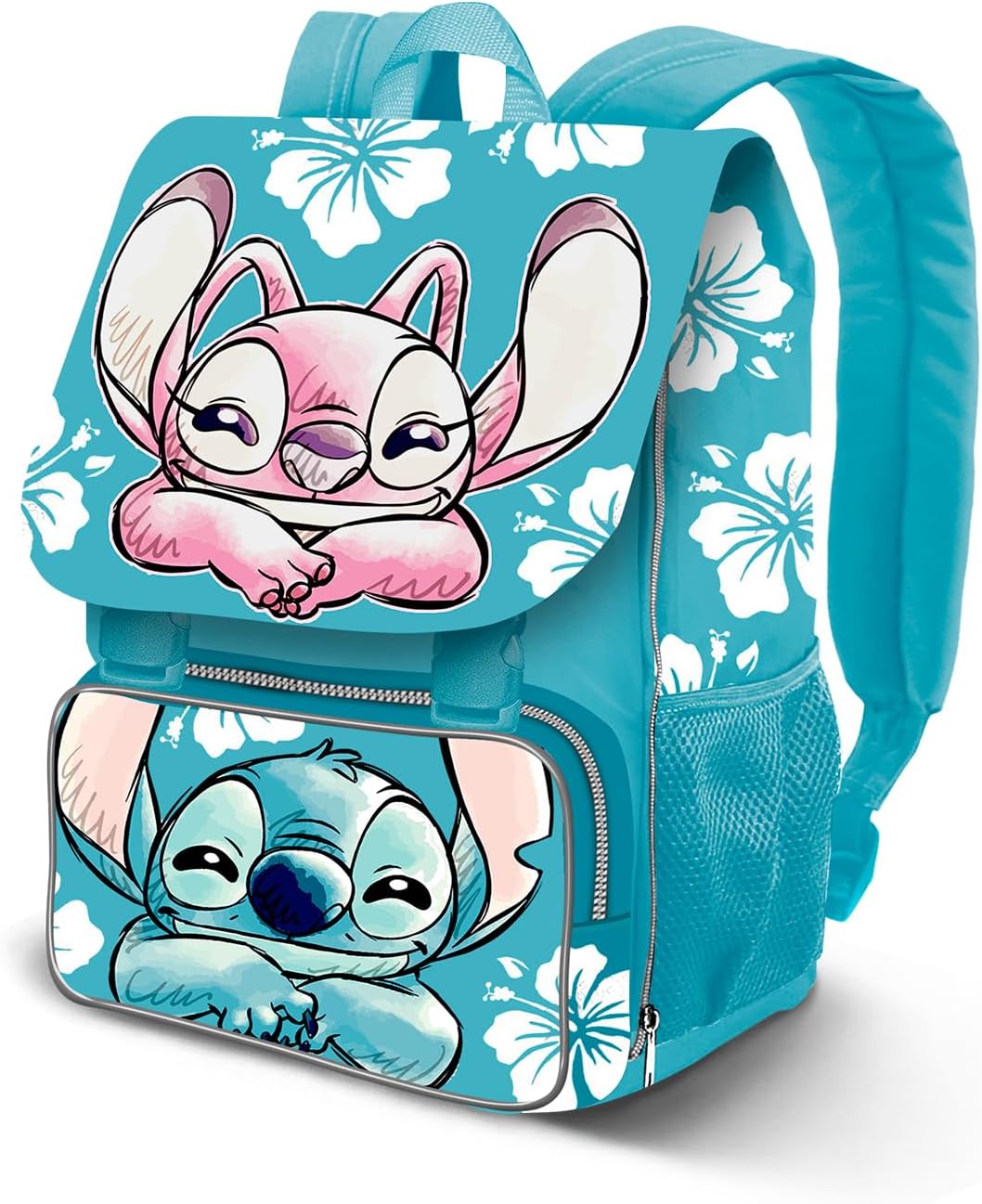 Mochila Solapa Tropic Stitch Disney 45x30x21cm.