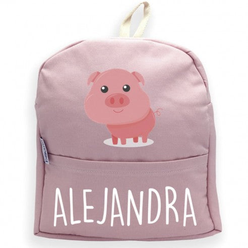 Mochila Cerdo con Nombre Personalizado