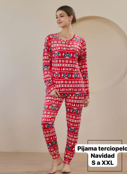 Pijama Navidad Stitch Mujer