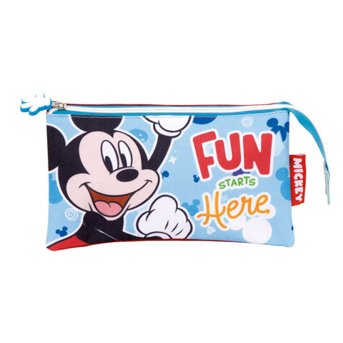 Portatodo Triple Mickey Disney Poliester 21X11X3,5Cm
