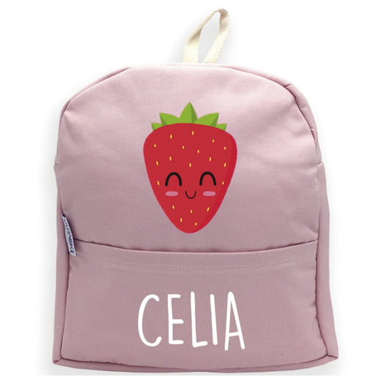 Mochila Fresa con Nombre Personalizado