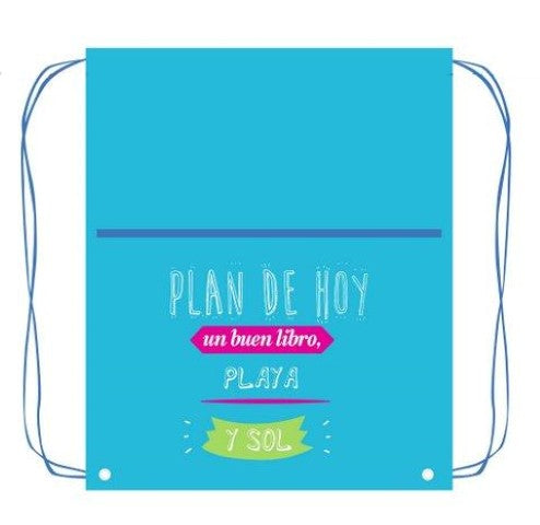 Saco Mochila 41x34cm Plan de Hoy un Buen Libro. (V)